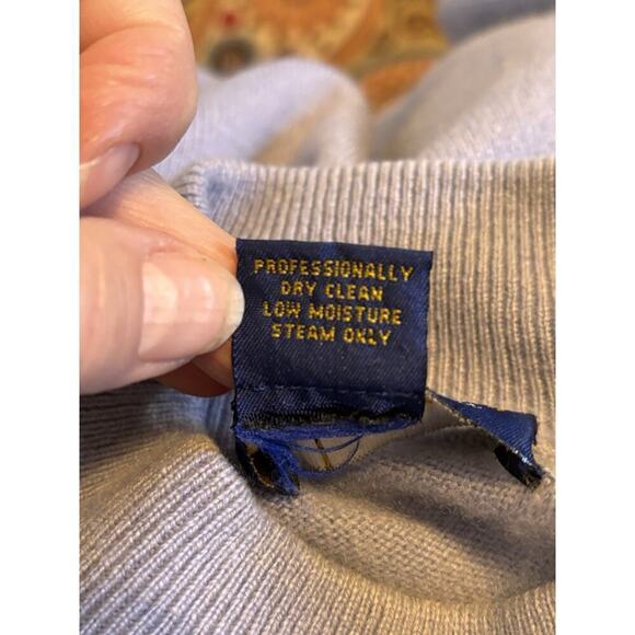 Charter Club 2-Ply Cashmere Large Lavender Sweater Top Long Sleeves Mock Collar - Picture 5 of 5